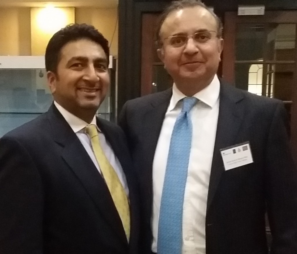 The Honourable Justice Syed Mansoor Ali Shah of Pakistan with Tahir Ashraf barrister at the Climate Change London Summit 2015